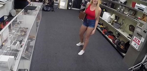  Busty Blonde Babe Fucks and Sucks for Cash - XXX Pawn